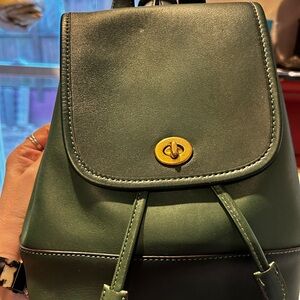 Elegant Green Leather Backpack